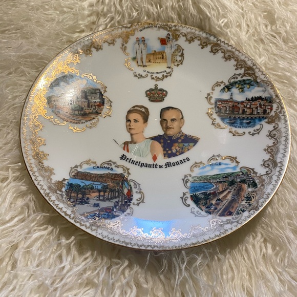 Vintage Princess Grace Kelly and Prince Rainier of Monaco Souvenir Plate Limoges - Picture 7 of 8